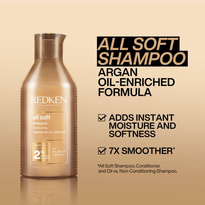 Redken All Soft Shampoo, Conditioner & Leave-In Treatment