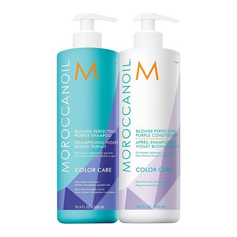 Moroccanoil Blonde Perfecting 500ml duo